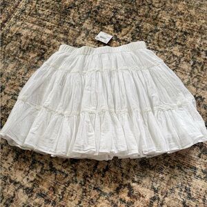 American Eagle Outfitters Crisp White Tiered Mini Skirt